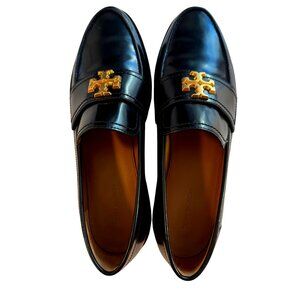 TORY BURCH EVERLY LEATHER LUG SOLE BLACK LOAFER, SIZE 8.5, NEW, W/O TAGS